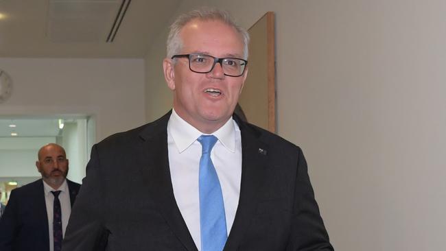 CANBERRA, AUSTRALIA - NewsWire Photos - May 30 2022: Former Prime Minister Scott Morrison arrives at the Liberal Party Room Meeting at Parliament House in Canberra. Picture: NCA NewsWire / Tracey Nearmy