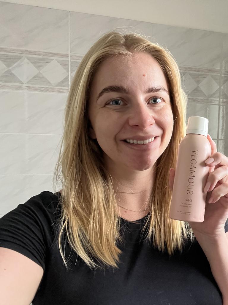 news.com.au checkout editor Hannah Paine put Vegamour Gro Dry Shampoo to the test. Picture: news.com.au