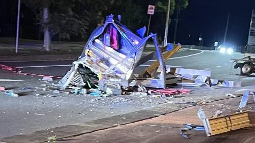 Ute obliterated from alleged drink driving crash. Picture: Supplied