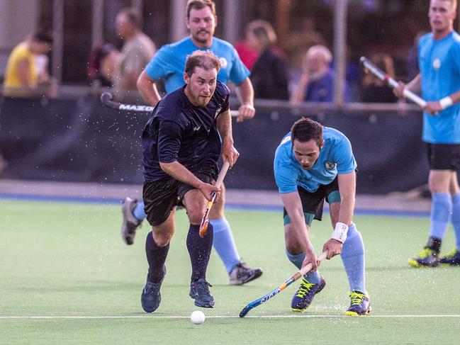 Micah Mathewson, Strikers. Stafford Strikers vs SQPS Scorers, Club Glenvale Hockey. Friday. 12th Feb 2021 Picture: Nev Madsen