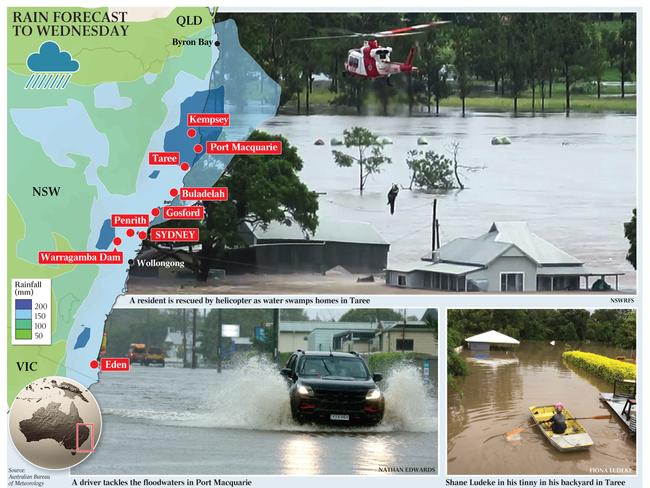 Disaster zone: NSW is suffering its worst flood crisis in decades. Click or tap image for more detail.