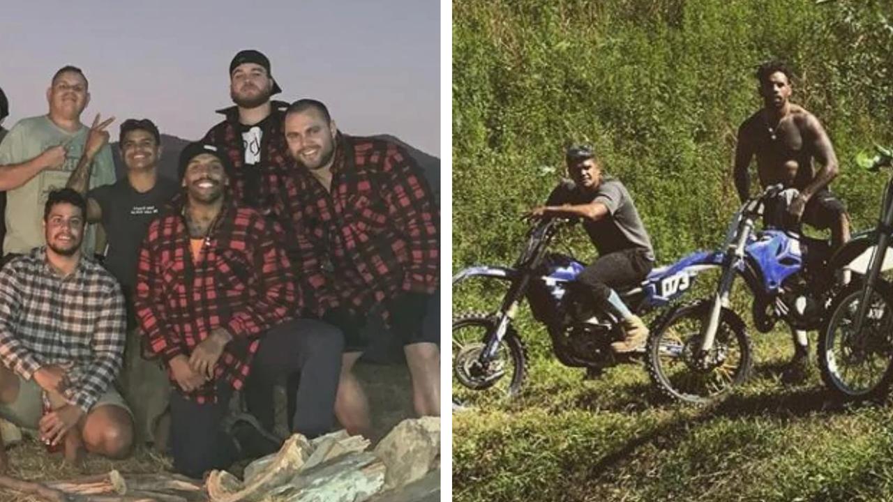 Josh Addo-Carr and Latrell Mitchell flouting social distancing rules during a trip to Taree.