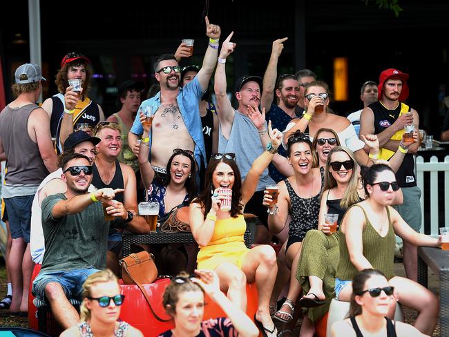 Richmond Tigers supporters get behind their team.