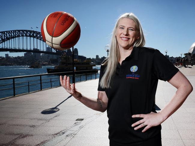 Pictured at Circular Quay in Sydney is former Australian basketball player Lauren Jackson who has been announced as an ambassador for the 2022 Womens Basketball World Championships which will take place in Sydney.Picture: Richard Dobson