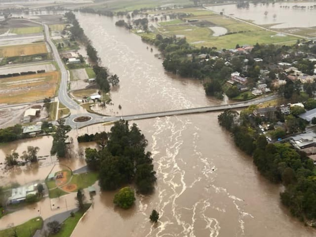 The Hawkesbury-Nepean river at Windsor, as seen from the PolAir helicopter.