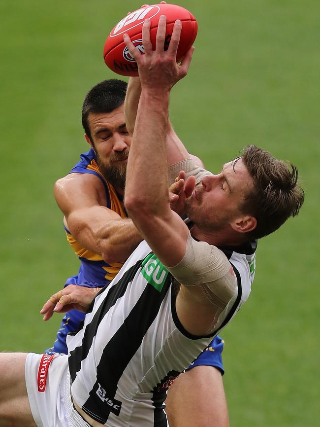 Jordan Roughead has been a tower of strength for the Pies. Picture: Getty Images