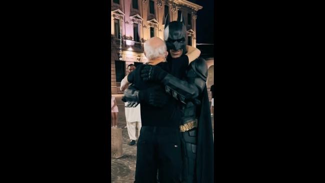 Autistic man overjoyed meeting Batman