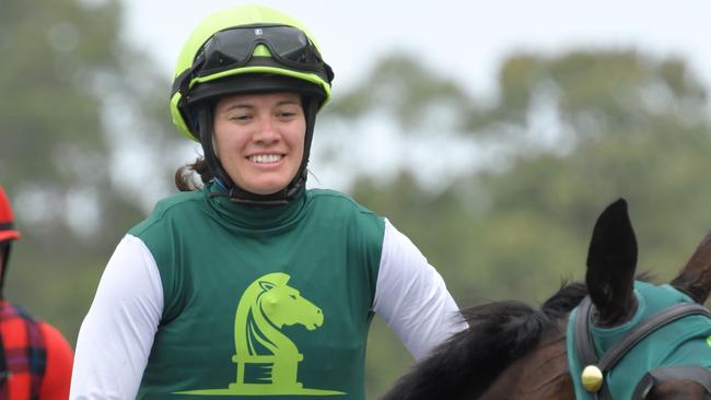 Jockey Jess Taylor rides Nay To Remember for trainer Jason Coyle. Picture: AAP Image