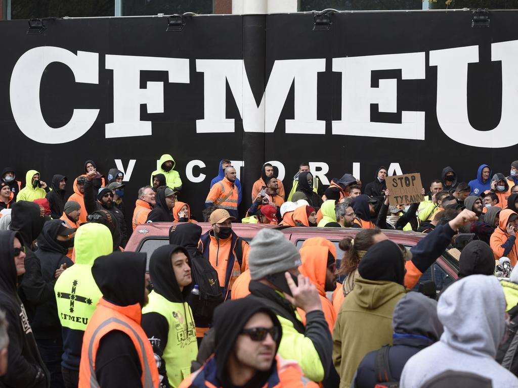 The CFMEU has been shutting surveyors out of building sites unless they join the union and their employers sign a new enterprise deal. Picture: Andrew Henshaw