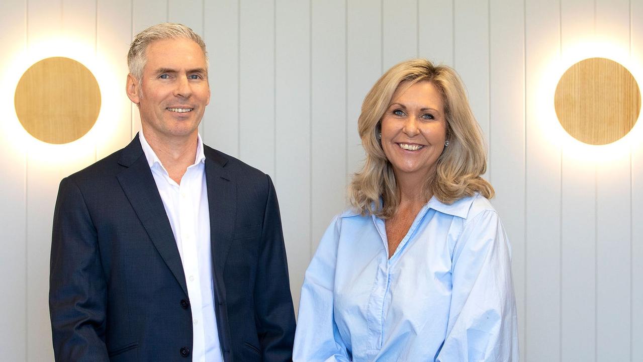 LPE chief executive Damien Glanville and Sunshine Coast Business Awards chair Jennifer Swaine. Picture: Cade Mooney