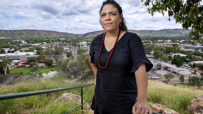 Senator for the Northern Territory and the former deputy mayor of Alice Springs Jacinta Nampijinpa Price on Anzac Hill overlooking Alice Springs. Picture: Mark Brake