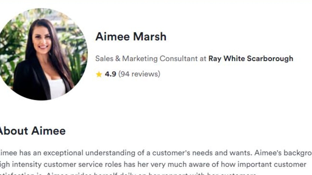 Ms Marsh’s Ray White profile.