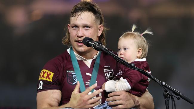 Reuben Cotter was awarded the Wally Lewis Medal as the Player of the Series in 2023. (Photo by Brendon Thorne/Getty Images)