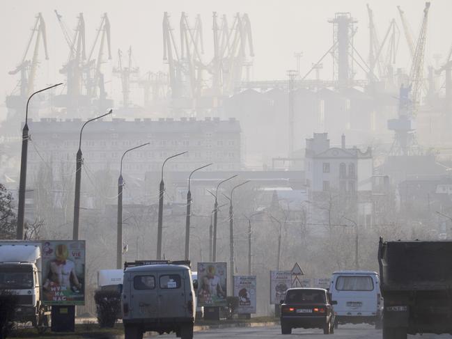 A general view of the port of Berdyansk on the Azov Sea on February 16 before the invasion. Picture: Getty Images