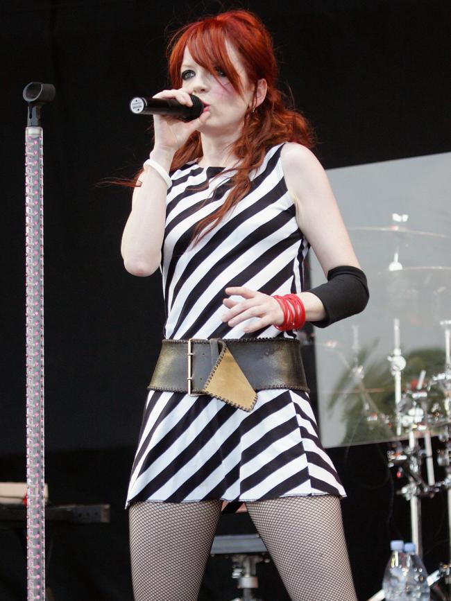 Manson performs with Garbage at Glastonbury, England, in 2005. Picture: Matt Cardy/Getty Images