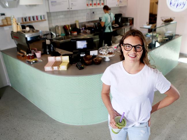 Sarah Miller founder and owner of Kiss the Berry health food cafe. Photo: AAP/ Ric Frearson