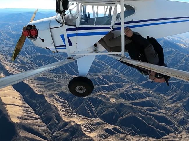 Trevor Jacob flying his plane in California. Picture: YouTube