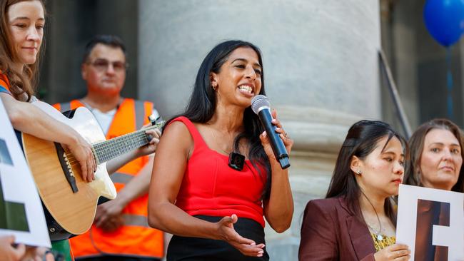 Prominent anti-abortion campaigner Joanna Howe, centre. Picture: Matt Turner