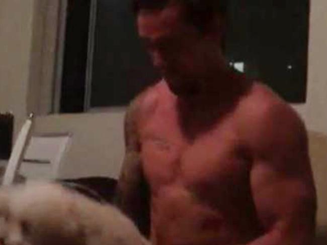 iPhone footage of NSW Origin and Sydney Roosters half back Mitchell Pearce apparently drunk the night of Australia Day January 26, 2016, simulating a sexual act on a dog, and being kicked out of a party. MUST CREDIT: DiiMEX
