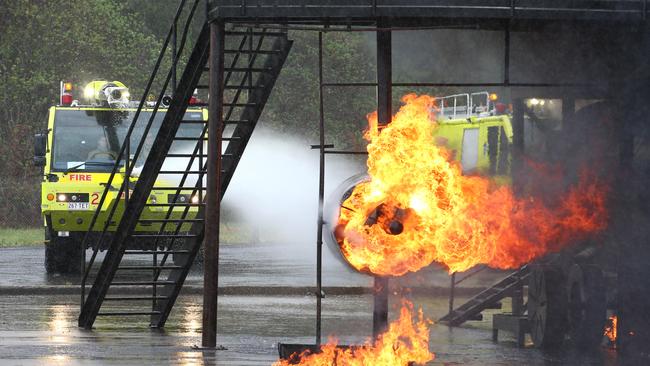 Airport firefighters have won the right to strike through the holiday period. Picture: Brendan Radke