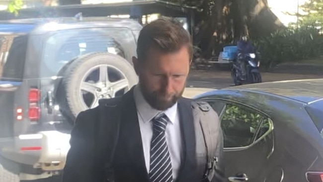 Matthew Round, 35, of Clarendon Vale in Tasmania, outside Manly Local Court on Wednesday, where he pleaded guilty to one count of embezzle as clerk or servant for stealing more than $92,000 from his former employer, a lighting company at Warriewood. Picture: Manly Daily