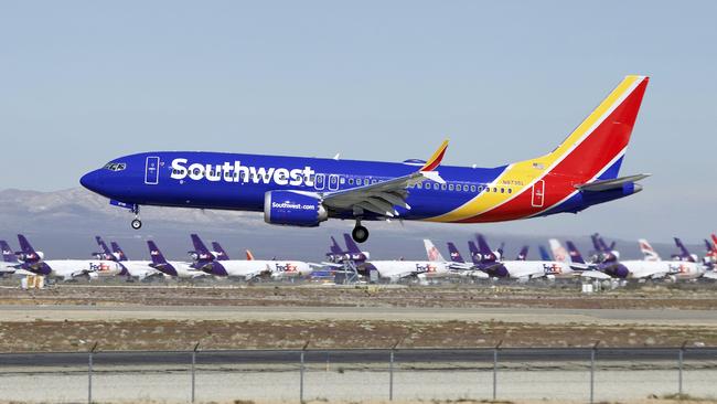 Boeing 737 MAX jets could resume flying in January, but Southwest Airlines has pushed the timeframe for resuming flights back to March. Picture: AP