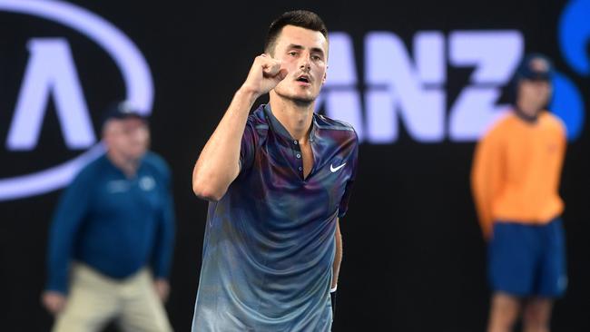 Bernard Tomic has won his way back on to the main stage of Australian tennis. Picture: AAP Image/Julian Smith