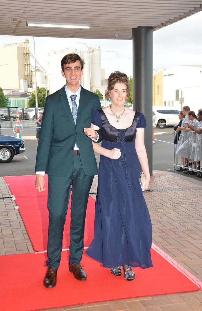 Toowoomba school formals. At the 2023 St Ursula's College formal is graduate Vivien Meacle with her partner. Picture: Rhylea Millar