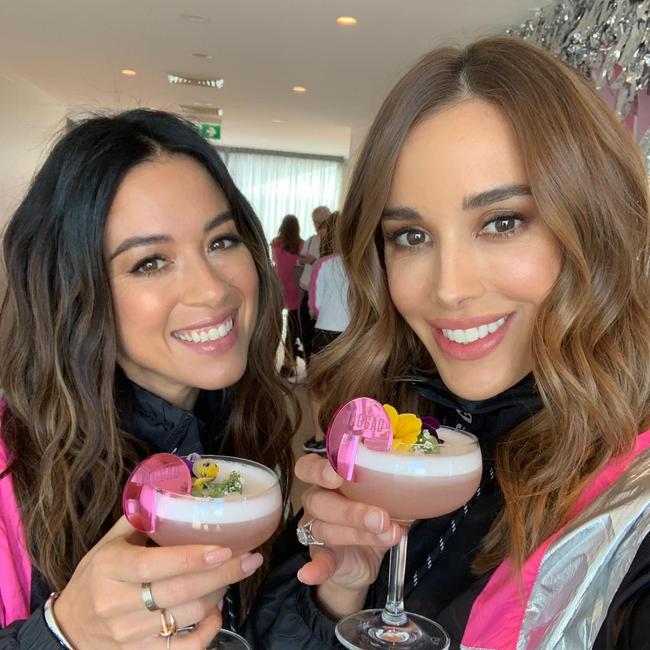 Jaggad was co-founded in 2013 by Rebecca Judd (right), her husband and AFL star Chris Judd and friends Michelle Greene (left) and her husband, fellow ex-footy player Steven Greene. Picture: Instagram/becjudd