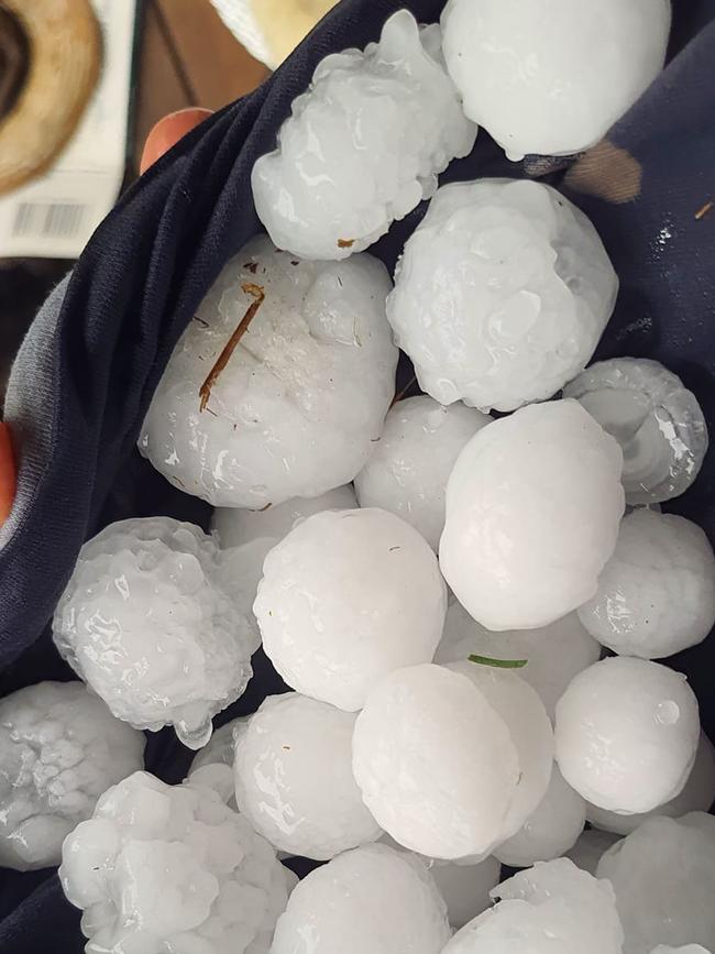 Hailstones up to 3cm in diameter were recorded in Merewether. Photo: Julian Ellis