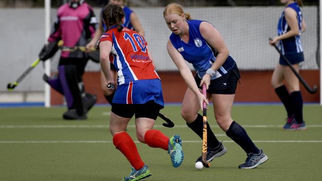 Zali Forbes in action for Port Lincoln, against Whyalla, in the Hockey SA Country Championships on Saturday. Picture: Naomi Jellicoe