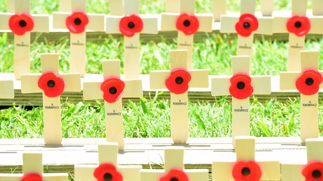 Remembrance Day at ANZAC Park, Townsville. Picture: Evan Morgan