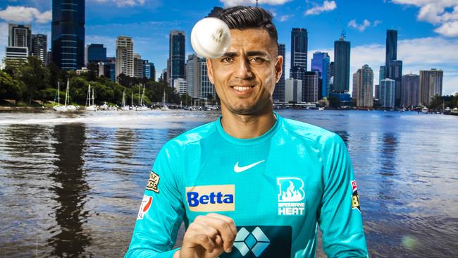 Brisbane Heat's Mujeeb Ur Rahman from Afghanistan looks forward to putting a spin on the competition this Bbl season. Picture taken ahead of first Gabba game on Sunday v Thunder.Picture: NIGEL HALLETT