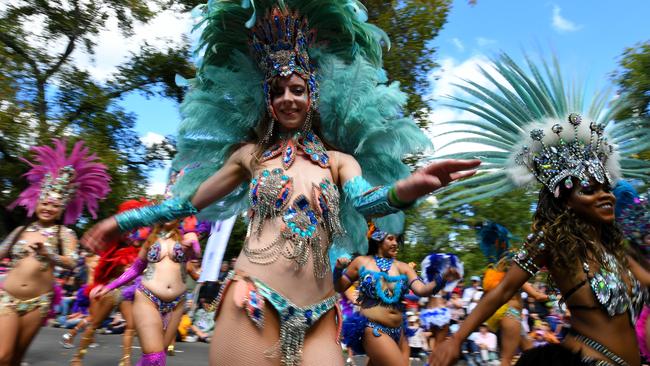 Dancers in the 2020 Moomba Parade. Picture: AAP