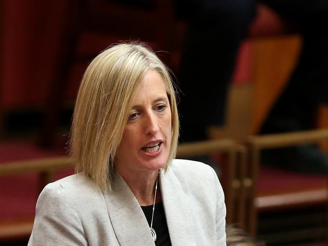 Senator Katy Gallagher in Senate Question Time, in the Senate Chamber at Parliament House, Canberra. pic by Kym Smith.