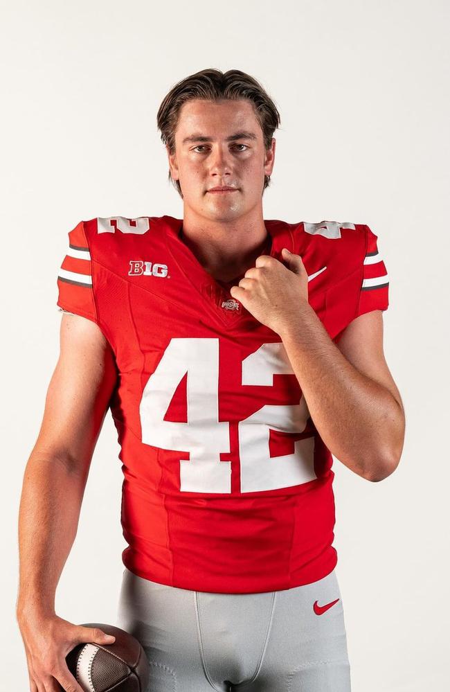 Eddie McGuire says his son Joe is ‘living his best life’ playing for Ohio State. Picture: Instagram