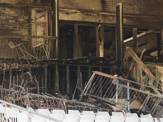 The damage to the grandstand is estimated to be more than $1m. Picture: Ian Currie