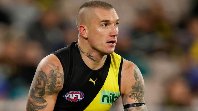 Dustin Martin is in some doubt for the Tigers’ Round 14 clash against Carlton. Picture: Getty Images