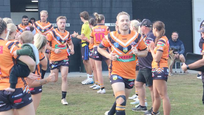 Matt Killick leading his side out against Erina at EDSACC Oval. Photo: Alex Pichaloff.