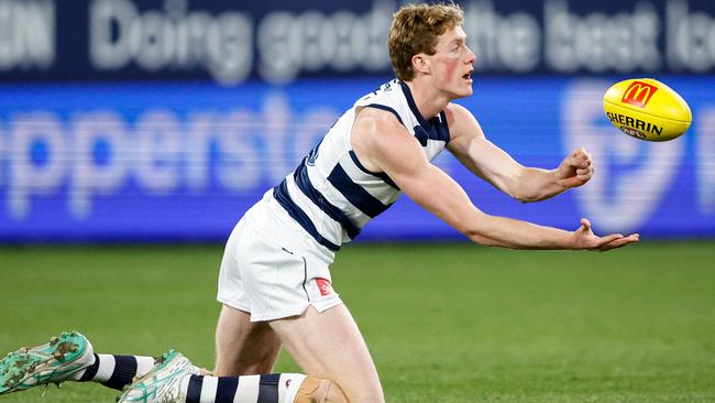 Toby Conway is under an injury cloud. Picture: Dylan Burns/AFL Photos via Getty Images