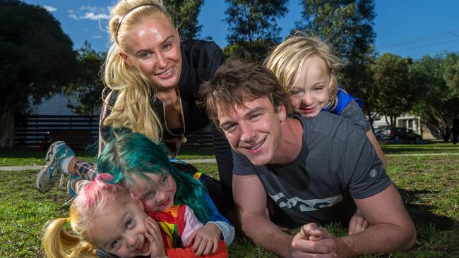 Picken with wife Annie Nolan and their three children Malachy, Delphi and Cheska. Pic: Hamish Blair