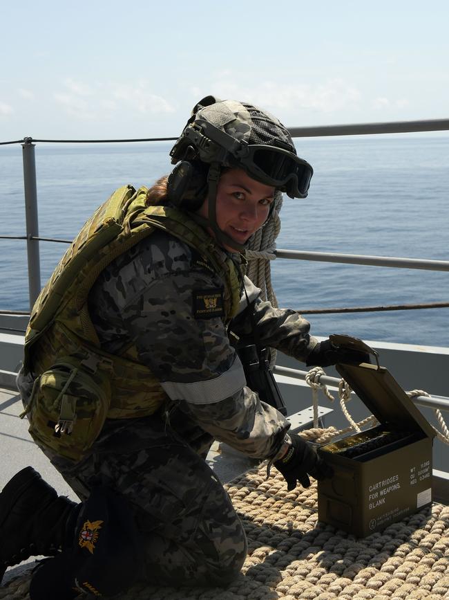 Operation Kakadu onboard the HMAS Perth. Picture: (A)manda Parkinson
