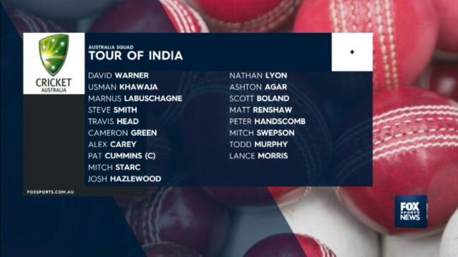 NAMED: Australian squad for Tour of India