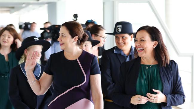 Premier Annastacia Palaszczuk visits the new Foxwell State Secondary College with principal Kym Amor in February. Picture: NIGEL HALLETT