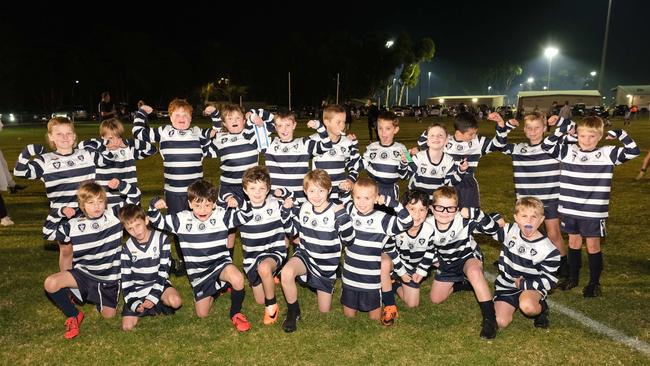 Lara Christensen under-9 football team pull their funniest faces. Picture: Mark Wilson