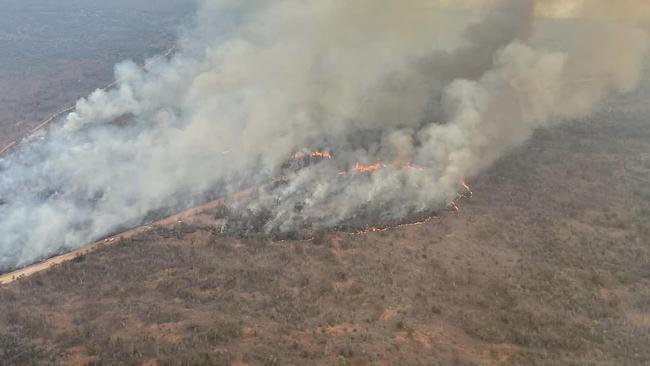 Uncontained fires at Narran Lake Nature Reserve, near Lightning Ridge. Photo: NSW RFS.