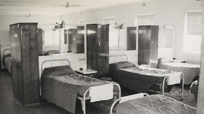 A bay of beds at Gladesville Mental Hospital.