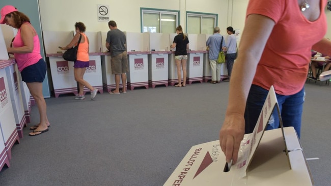 Queensland voters have hit pre-polling booths in big numbers for the state’s council elections. Picture: Brett Wortman