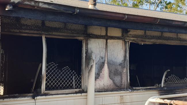 A man rescued a toddler form a burning house in Stewart Tce on Tuesday night. The fire gutted the home. Photo: Frances Klein