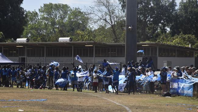 Buffaloes fans watching on during the Tiwi Island Football League grand final between Tuyu Buffaloes and Pumarali Thunder. Picture: Max Hatzoglou